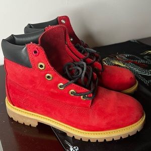 Red Timberland Premium 6” Boot - Boys/Grade-school Size 6